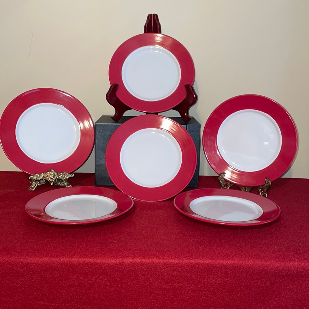 Royal Norfolk Salad Plates ~ Harmony Red